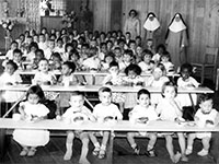 Creche do Círculo no fim da década de 40, localizada no prédio da Sede Social, adquirido em 1947